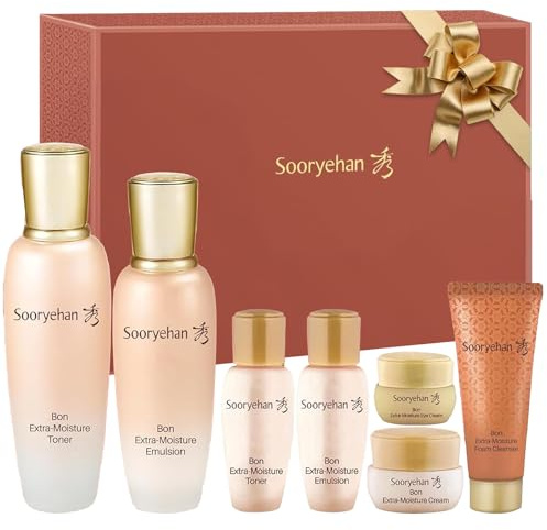 SOORYEHAN LG Beauty Bonextra Moisture Korean Skincare Set de regalo, tónico hidratante de lujo, loción emulsiva, espuma limpiadora, crema para ojos (385 ml)