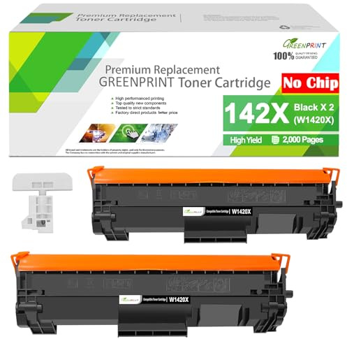 2 Pack Compatible 142X W1420X Toner Cartridges [ NO CHIP, With Special Tool ] High Yield 2000 Pages for H P W1420A M110 M110w M139 M140 M140w【Can't Work with H P + Printer Model End with ''e'' 】