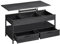 VASAGLE Lift Top Coffee Table, Living Room Table, with Storage Drawers, Hidden Compartments, and Open Shelf, Charcoal Grey and Ink Black LCT209B22
