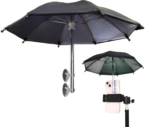 dzqad Cell Phone Umbrella - Suction Cup Umbrella Sun Hood | Anti-Glare Umbrella Mobile Holder | 8 Ribs Mobile Holder Umbrella | Cute Sunshade Holder | Phone Umbrella For Rain, Sunshade, Car