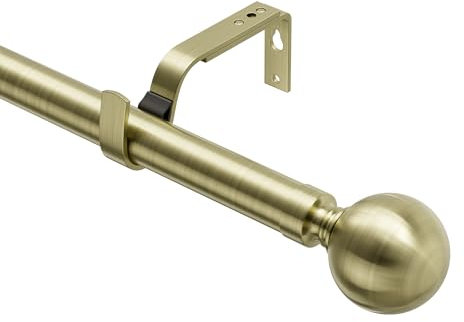 Extendable Curtain Rods 76-135cm, Dia 25mm Splicing Adjustable Curtain Pole with 60mm Metal Ball Finials for eyelet curtains, Heavy Duty Drapery Rods for Bedroom, Living room, Office