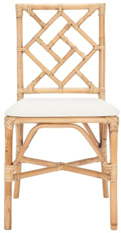 SAFAVIEH Home Collection Bhumi Brown/White Accent Chair with Cushion Set of 2 (Fully Assembled)