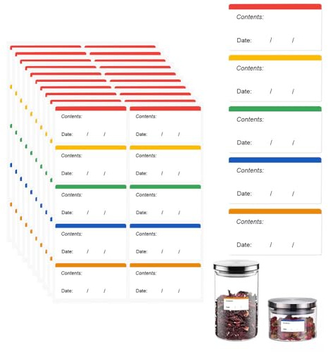 300 Pièces Étiquettes de Congélation Faciles à Décoller, 6x3cm Étiquette Autocollant Congelable,Auto-adhésif Etiquette Bocaux, Amovible,Autocollantes Cuisine éTiquettes Universelles