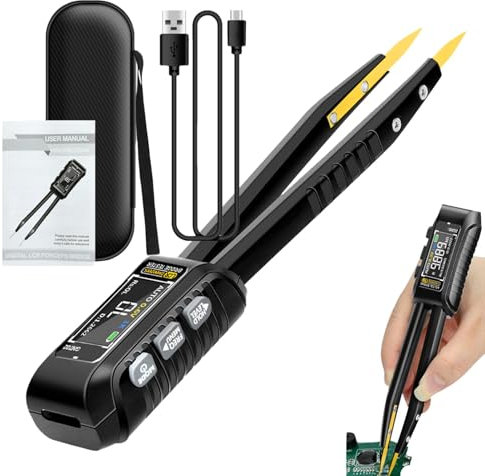 Pinzas de contador inteligente, pinzas de contador digital,Pinza de medidor SMD para probador automático - Reconocimiento de componentes 'analizador de componentes de alta precisión co