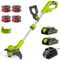 Rasentrimmer mit Akku für Makita Rasentrimmer, 21V Elektrischer Rasentrimmer mit 2.0Ah Batterie und Ladegerät, 2-in-1Rasentrimmer/Freischneider(30 cm Schnittbreite Faden, Wird mit 4 Spulen geliefert)