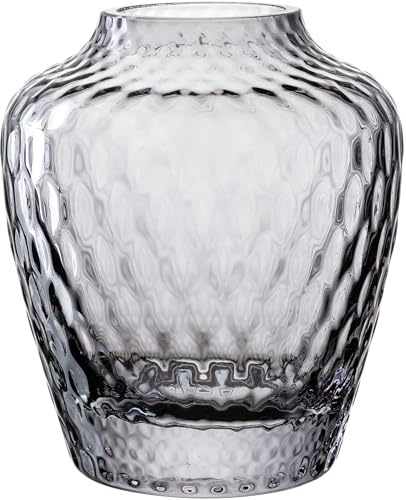 LEONARDO HOME Giulia Vase • 1 Stück • Blumenvase aus grauem Glas • ⌀4,8 cm • Stilvolle Vase mit haptischer Optik • Glasvase für kreative Blumensträuße • Zeitloses Design • Höhe 11 cm • grau • 055283