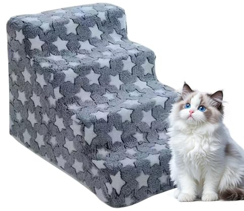 Dog Steps Bed – Detachable Pet Ramp, Elderly Cat and Puppy Accessory for Easy Climbing, with Soft Anti Slip, Indoor for Sofa, Bed, Living Room, Bedroom, Study, and Windowsill, 21 Inches