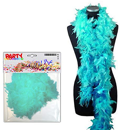 PARTY DISCOUNT ® Federboa, ca. 180 cm lang, türkis