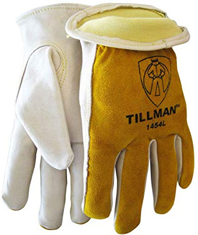 Tillman 1454 Grain/Split Cowhide Kevlar Sock Lined Drivers Gloves, Small