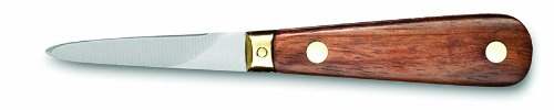 Couteau professionnel à Huîtres. Dit lancette. Lame en acier inoxydable, manche palissandre.