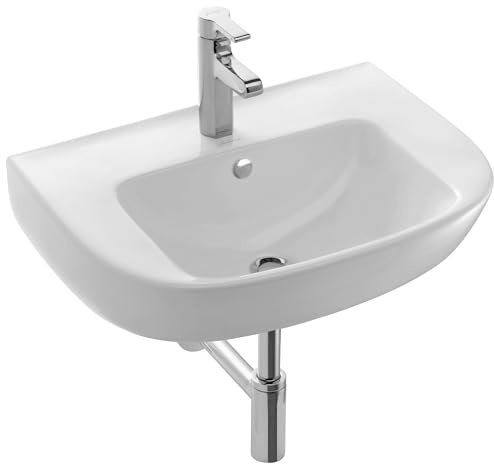 JACOB DELAFON Lavabo cerámico para baño Instalación a pared Medidas 56x37cm Fácil limpieza Confort de uso Color Blanco ODÉON UP E4755G-00