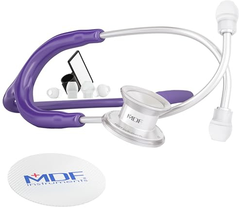 MDF Instruments, MD One Stetoscopio pediatrico in acciaio inox premium della a due testine - Viola (MDF777C-08)