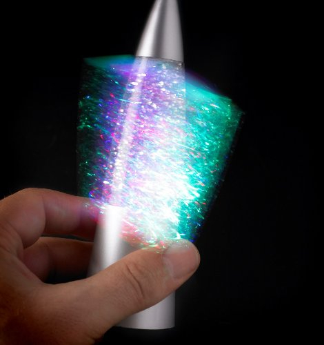 Playlearn Colour Changing Shake and Shine Mini Glitter Lava Lamp, Children's Bedroom Decoration, Red