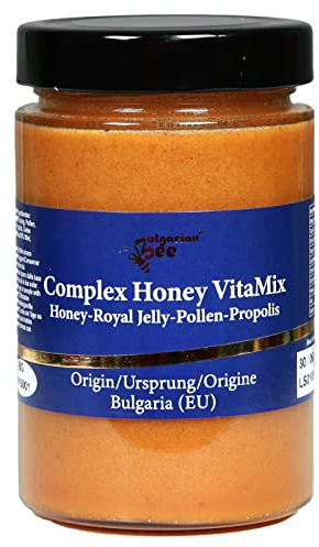 450 g Mezcla de Miel de Bosque con Propóleo, Jalea Real, Polen, Rico en vitaminas y minerales