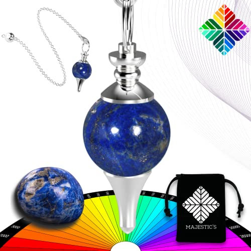 Pendule divinatoire de Radiesthésie en LAPIS LAZULI – Pendule Sephoroton en Pierre de Lapis-Lazuli – 14 GR [Satisfait ou Remboursé]
