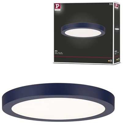 Paulmann 70986 LED Panel Abia 300mm Warmweiß rund incl. 1x22 Watt Nachtblau matt Deckenlampe Kunststoff 2700 K