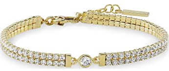 JETTE Damen-Armband 925er Silber 123 Zirkonia One Size, Gelbgold 32017440