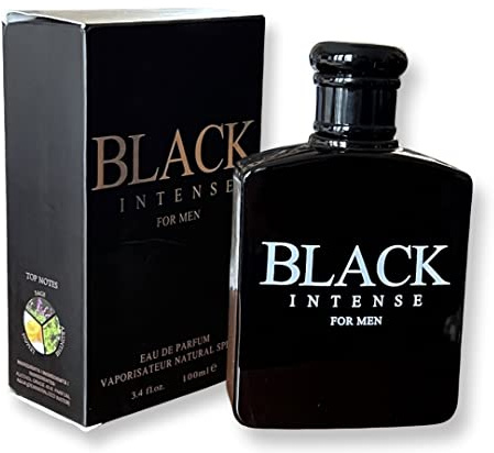 BLACK INTENSE for Men Eau de Parfum for Men - 3.4 Fl Oz - Perfect blend of Sage, Lemon and Absinthe for a Sophisticated Scent