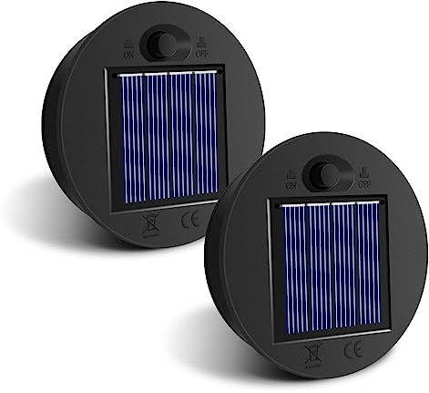 Lámpara Solar de Repuesto, 2 Piezas Linterna Solar Superior, Caja Batería, Accesorios Luz Con LED, Luces Para Decoración de Jardín, Patio, Pasarela (7cm)