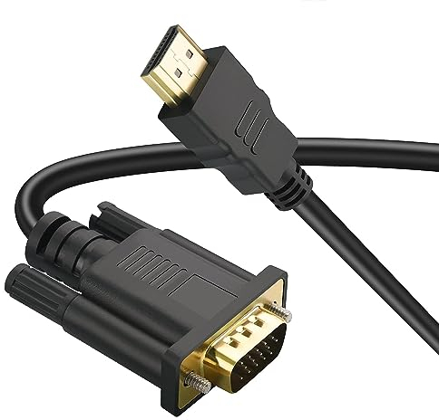 HDMI auf VGA Kabel, HDMI auf VGA Monitor Videokabel (Stecker auf Stecker) 1080P Audio HDTV Übertragung Line Out Konverter Kabel für Computer, Desktop, Laptop, PC, Monitor, Projektor (Schwarz-3M)