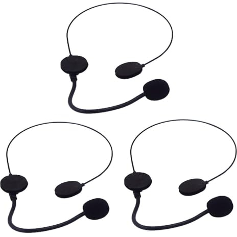 Lezevn Cuffia nera con microfono, accessorio per costume rockstar (3)