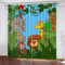 GIOVIA 3D Zoo Vorhänge Abdunkelnde Tropisch Dschungel Kindervorhänge Vorhang mit ösen 2er Set Gardinen Blickdicht Verdunkelungs für Kinderzimmer Schlafzimmer Wohnzimmer B 110 X H 95 cm