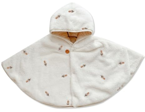 SONARIN Caldo Bambini Poncho con Cappuccio,Carino Cappotto Neonati Antivento Spessa Giacca Invernale Poncio Capo Mantello Giubbotto per Ragazzi Ragazze 1-3 Anni(Tulipano)