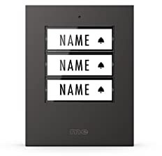 m-e Klingeltaster KTF-3 A für 3-Familienhaus, Türklingeltaster mit Beleuchtungsautomatik, Hochwertiges Kunststoffgehäuse in anthrazit, Haustürklingel mit Namensschild, Türklingel Aufputz in Schwarz,