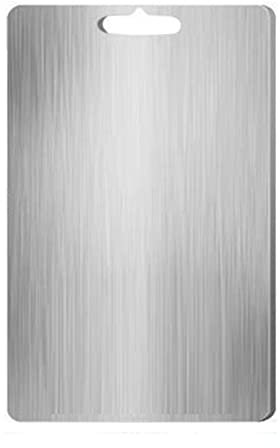 Myhoomowe Tabla de Cortar de Acero Inoxidable para Cocina, Tabla de Cortar para Carne y Verduras, Tajadera, Accesorios de Cocina, Herramienta para Frutas