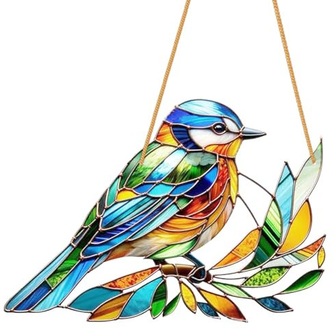 YOUYIKE Parasole per finestra, decorazione da giardino, 1 pezzo, verde smeraldo, in acrilico, colibrì, prisma colibrì, decorazione per finestra, stile moderno, accessorio creativo per la casa