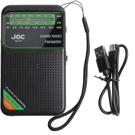 DAZZLEEX DAB Radio portable, batterie rechargeable 1000 mAh, radio AM/FM/SW pleine bande canal complet mini radio recherche automatique