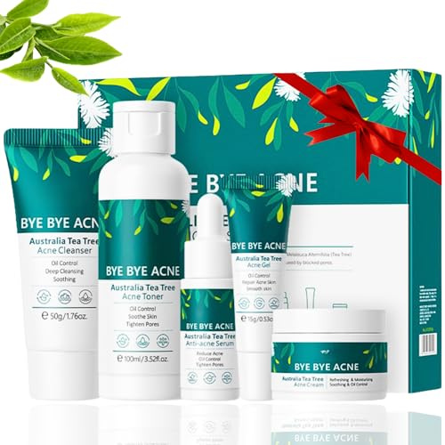Tea Tree Skincare Set | Oil Control & Pore Minimizing 5-Piece Facial Skin Care Sets & Kits | Natural Relief With Tea Tree & Aloe Vera | Vegan Skincare Gift Set For Teens & Adults (5pcs)