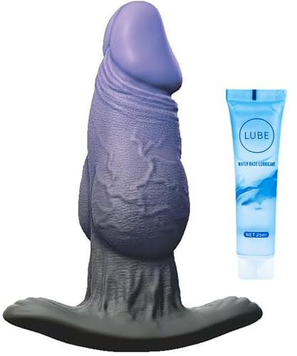 15 cm Large Butt Plug Godemiché Anal Plug en T Base Analdilo pour Homme Silicone Bad Dragon Réaliste Portable Dilatateur Anal pour Femme Buttplug Prostate Analtoy Jouets Sexuels (Bleu)