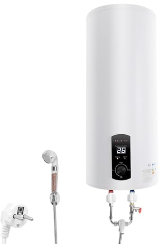 OUBUBY Elektrisk varmvattenberedare 60 l varmvattenberedare 2 000 W 220 V väggupphängning elektrisk varmvattenberedare energisparande värmeeffekt varmvattenberedare emaljerad innerbehållare LED-skärm