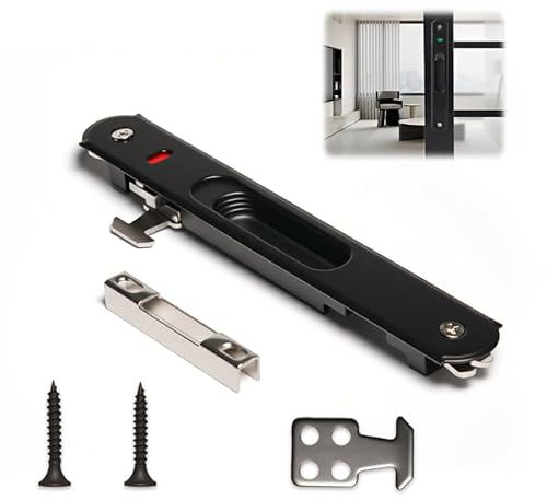 EuAcesry Serrature per Porte e Finestre Scorrevoli, Chiusura con Serratura Su un Lato, Porta Scorrevole Finestra Gancio Serratura, Serratura Porta Scorrevole
