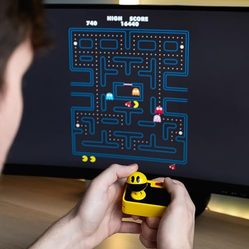 Pac-Man Plug & Play – Retro Gaming Console with Wireless Controller & Classic PAC-MAN Gameplay, Retro TV Game Console – HDMI Arcade Gaming System Plug-and-Play TV Arcade Game for All Ages.