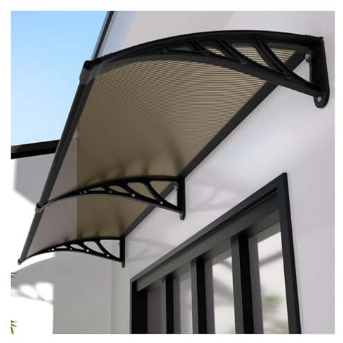 SHAARI Pensiline per Esterno Policarbonato Rivestimento Traslucido, Protezione dai Raggi UV Adatto per Portici, Finestre, Terrazze(Brown,2.62x5.90ft)
