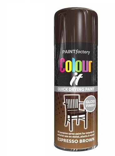 SuperGift.com 400ml Espresso Brown Spray Paint – Smooth Finish for Wood, Metal, Plastic & More – Fast Drying, Durable & Easy-to-Apply Coating