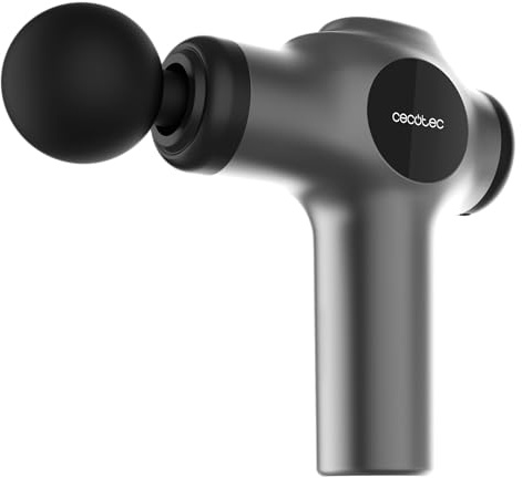 Cecotec Pistola de Masaje Muscular con 4 Cabezales SkinCare Massage Gun. 99 Niveles de Intensidad, Diseño Ligero y Compacto, Uso Sencillo e Intuitivo, Cargador Tipo C, Estuche Almacenamiento