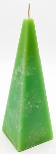Vela piramidal verde inodora, forma geométrica de pirámide con mecha