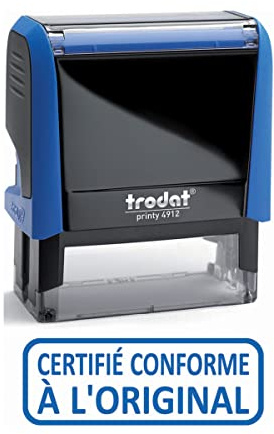 Trodat Tampon X-print 4912 Formule Commerciale Texte + Picto CERTIFIÉ CONFORME A l'ORIGINAL bleu