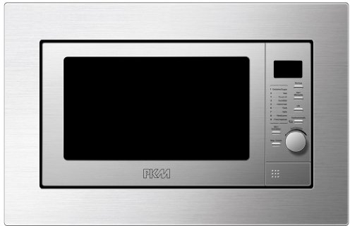 PKM Einbau-Mikrowelle MW800.8-20G-EB | 1000W Grillfunktion | 800W Mikrowellenfunktion | 6 Leistungsstufen | 20L Garraum | Edelstahl-Blende 59,5 cm breit | Auftaufunktion |Kindersicherung | LED-Display