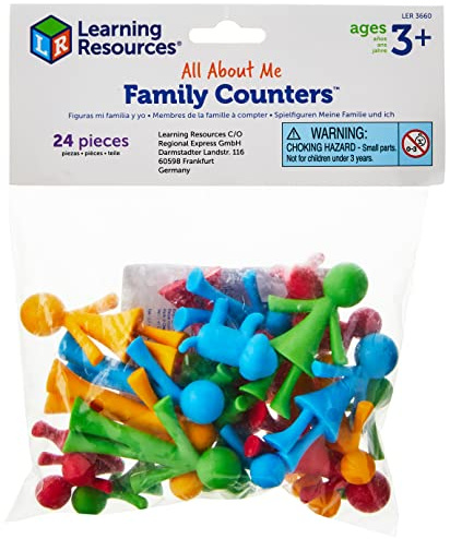 Learning Resources Figurine di Famiglia All About Me, 3+ Anni, Set 24 Figurine in PVC per Apprendimento, Conteggio e Gioco Immaginativo