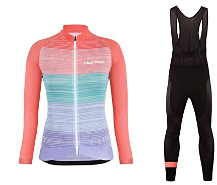 UGLY FROG Bike Wear Cycling Jersey Long Sleeve Women Bike Suits Long Bib Pant with Gel Pad Summer Triathlon Clothing