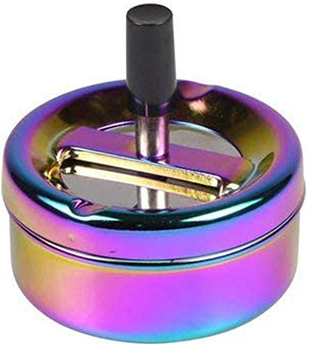 kogu Drehascher Aschenbecher Drehaschenbecher im Rainbow Design, bunt glänzend, 9 cm Durchmesser, 1 Stück (1er Pack)