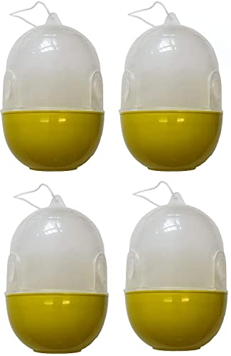 Lot de 4 pièges à guêpes à suspendre - Réutilisables et non toxiques - Pour répulsif contre les guêpes dans le jardin, la terrasse et le balcon