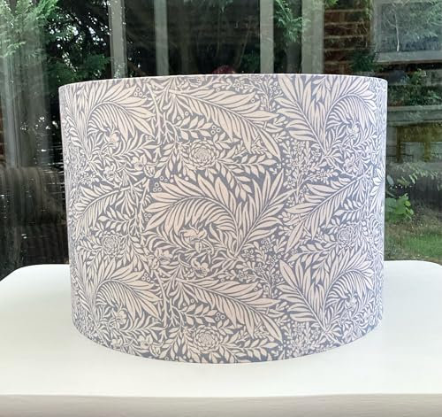 Handmade Lampshade William Morris Larkspur Azure Blue (Table/Floor, Medium (30cm Diameter))