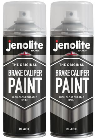 JENOLITE Brake Caliper Spray Paint | BLACK GLOSS | Brake and Caliper Restoration Spray Paint | Durable Finish, Heat and Petrol Resistant | 2 x 400ml | RAL 9005