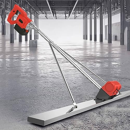 Concrete Screed Vibrating Tool Blade Screed - Electric Cordless Cement Leveling Tamper Ruler with Scraper - for Concrete Finishing