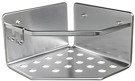 Tatay Estanteria Ducha Sin Taladro Esquina Aluminio | Incluye Tornillos y Sistema Fijación Quick Fix | Resistencia Humedad | Moderno | Fácil Drenaje | 20 x 12 x 20 cm - Modelo Serenity - Plateado